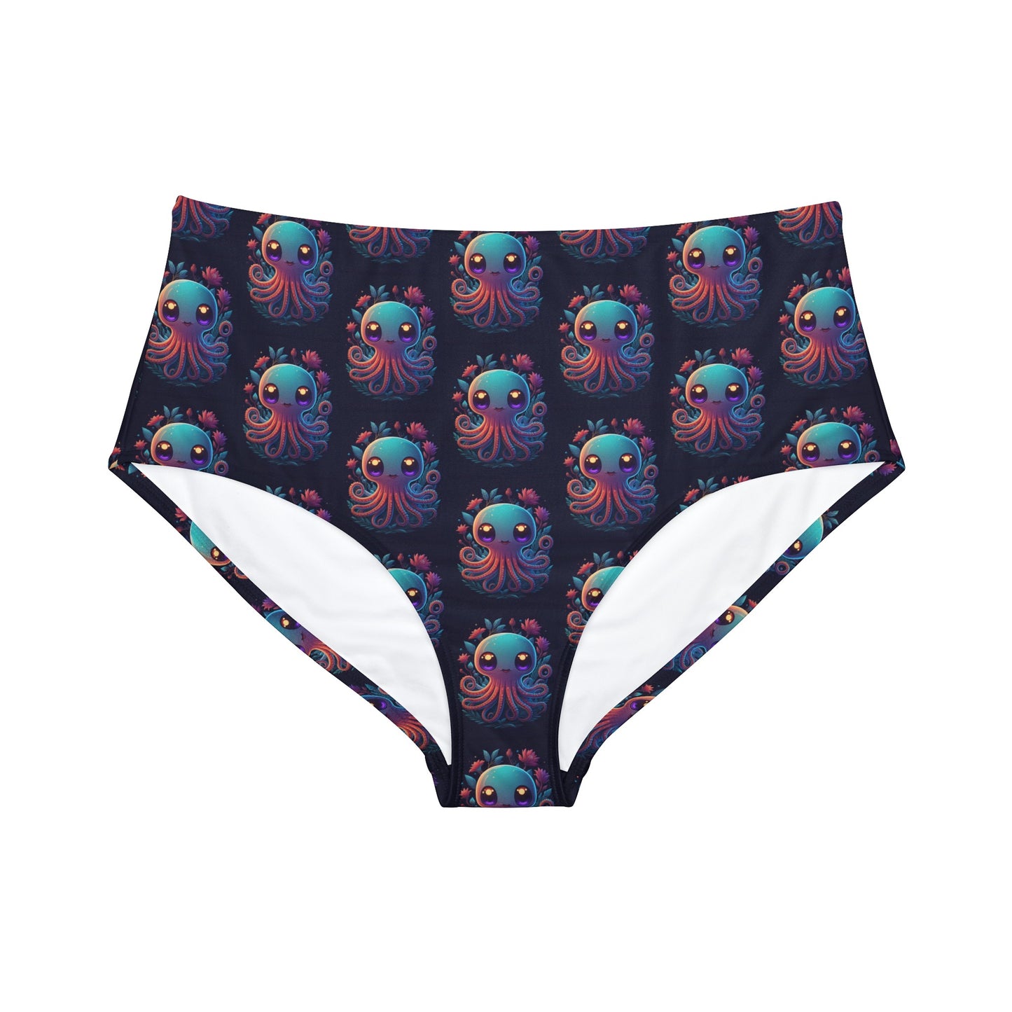 ''Cuddly Octopus'' High-Waist Hipster Bikini Bottom