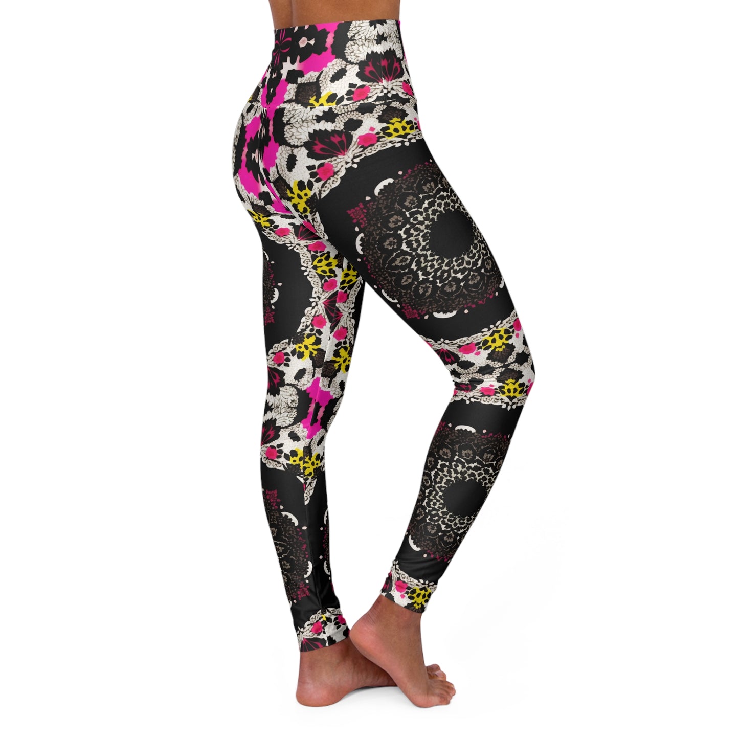 "Leopard Lace" High Waisted Yoga Leggings