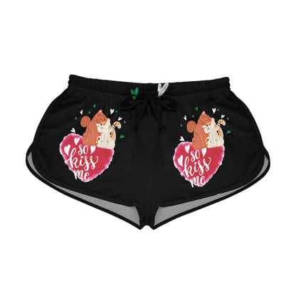 "Kiss Me Kitty" Women's Relaxed Shorts (AOP)