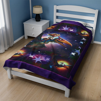 "Pterodactyl's Pal" Velveteen Plush Blanket