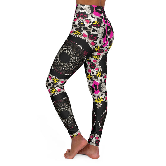 "Leopard Lace" High Waisted Yoga Leggings