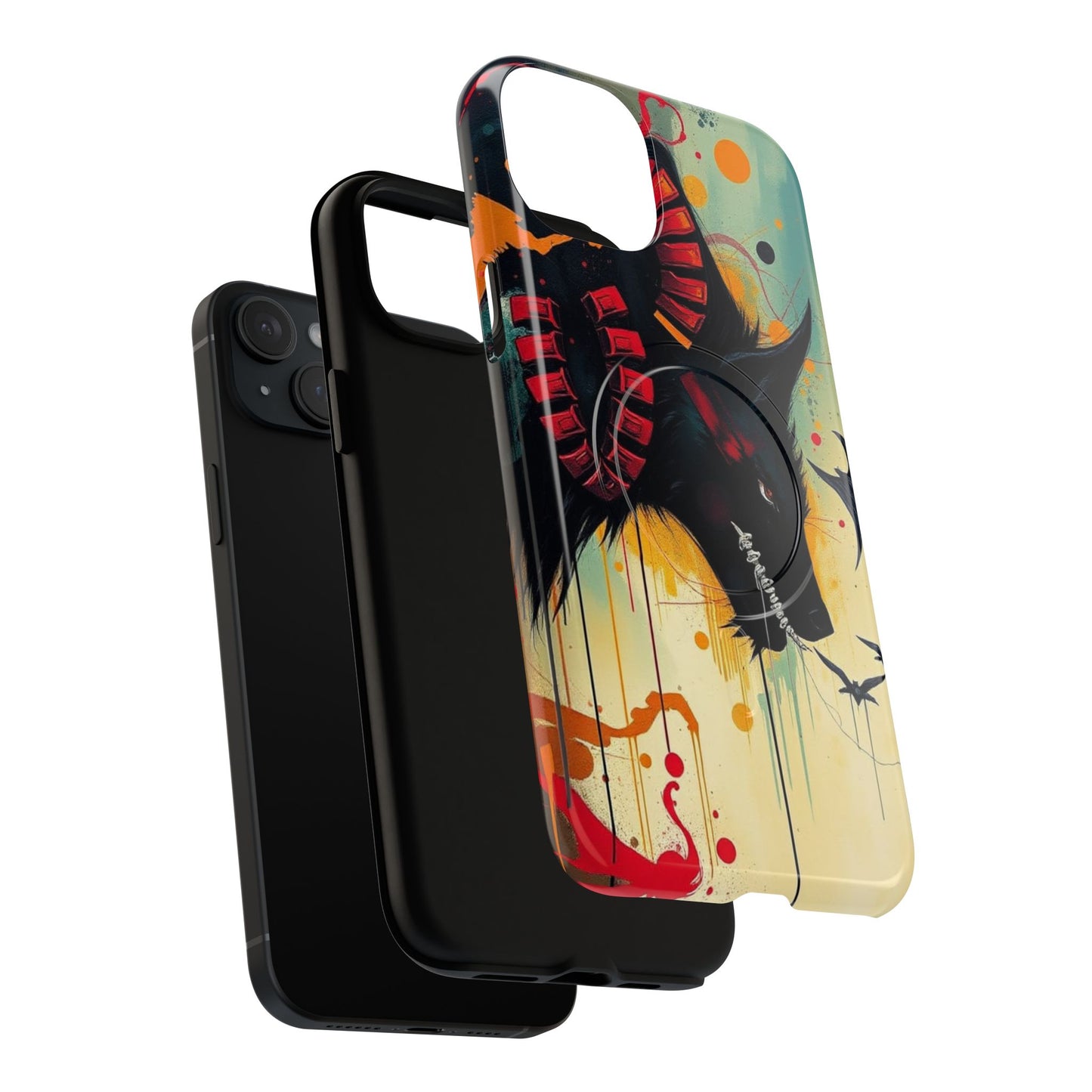 "I Told My Demons About You" Art Print Tough Magnetic Phone Cases with Artistic Wolf Design, Unique Phone Cover, Gift for Animal Lovers, Sleek & Durable Case, iPhone Compatible