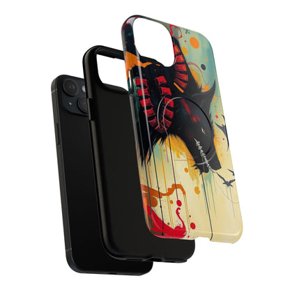 "I Told My Demons About You" Art Print Tough Magnetic Phone Cases with Artistic Wolf Design, Unique Phone Cover, Gift for Animal Lovers, Sleek & Durable Case, iPhone Compatible