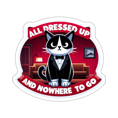 Tuxedo Cat All Dressed Up Kiss-Cut Stickers