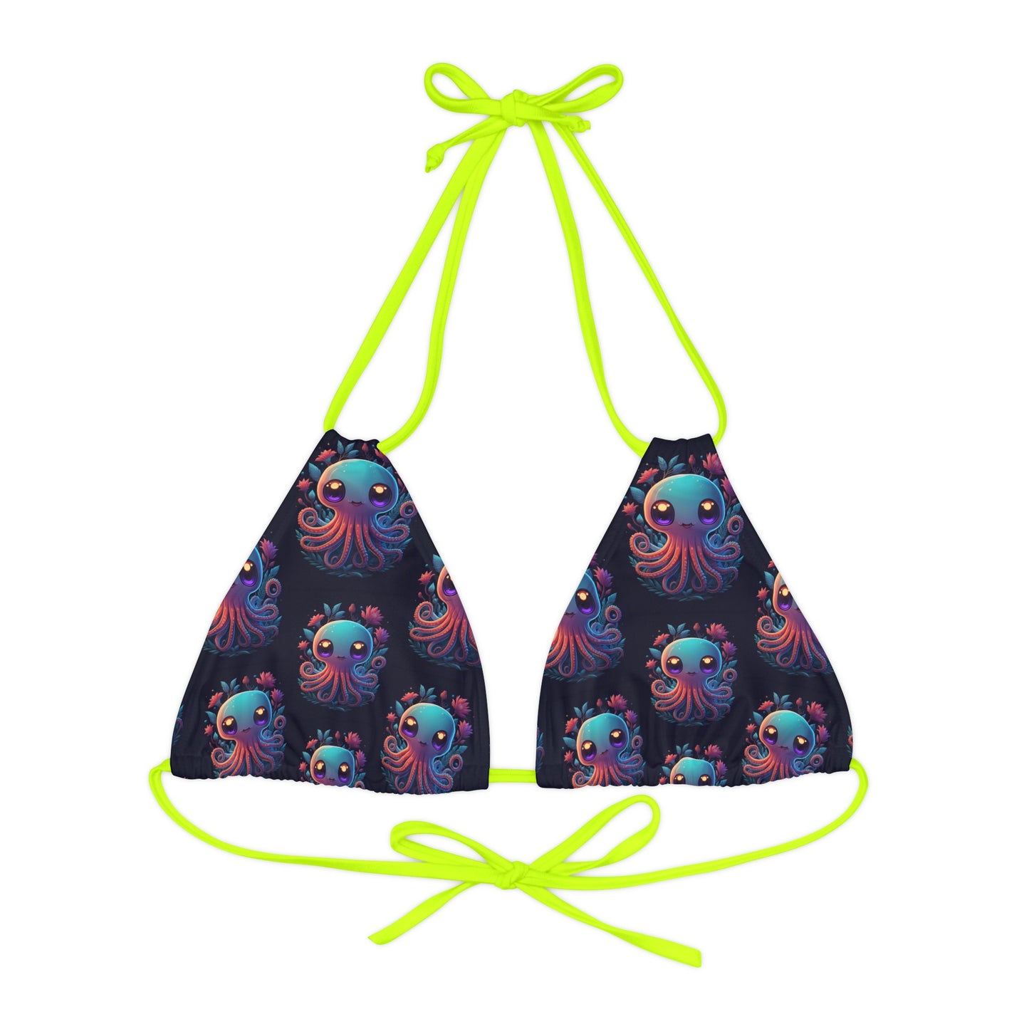 "Cuddly Octopus" Strappy Triangle Bikini Top