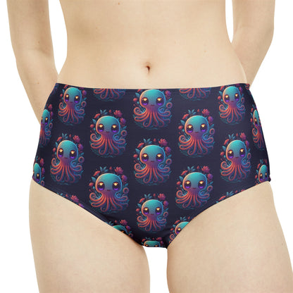 ''Cuddly Octopus'' High-Waist Hipster Bikini Bottom