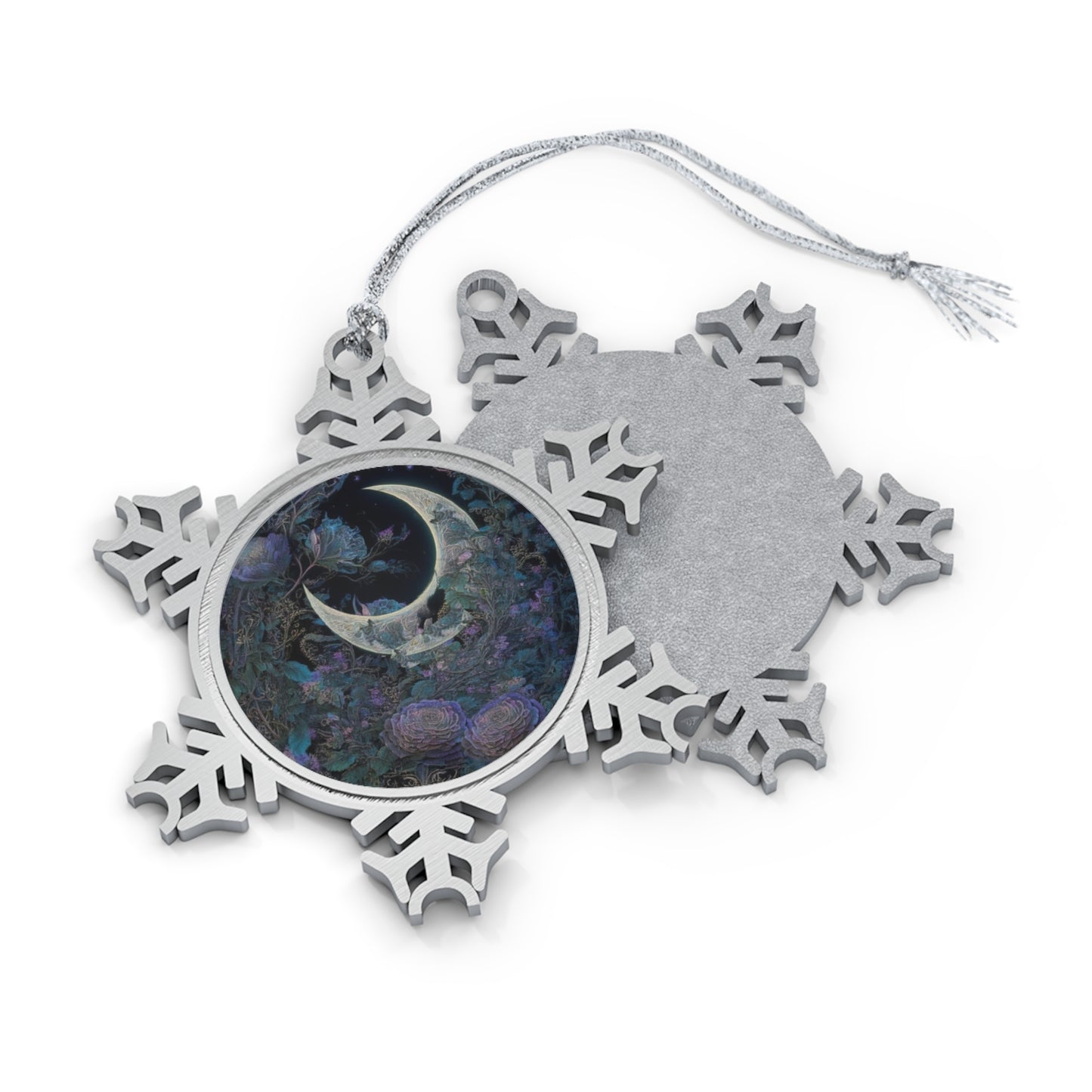 "Wild Moon'' Pewter Snowflake Ornament