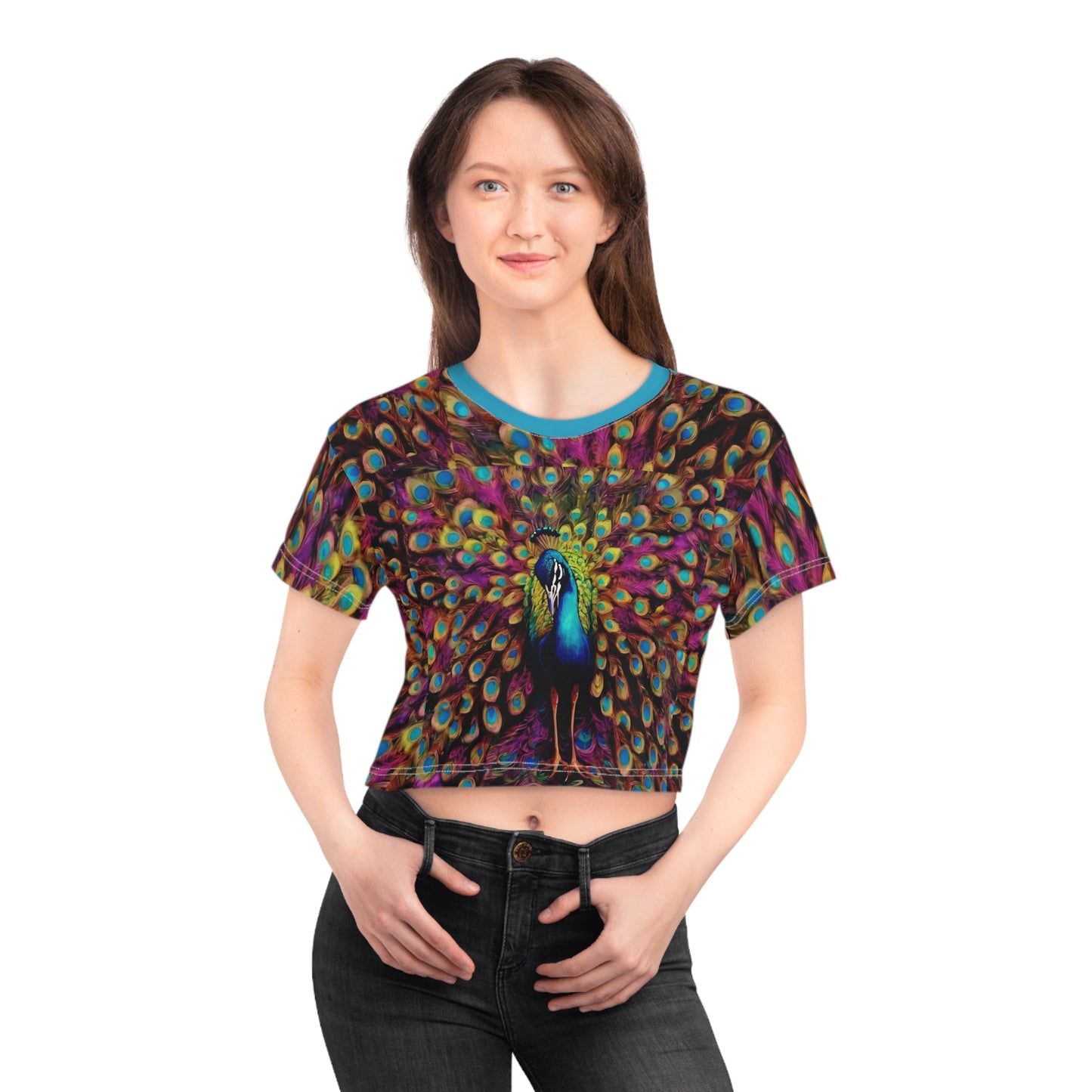 Jenna Kats' "Peacock" Women's Cropped Tee