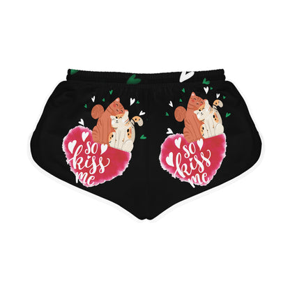 "Kiss Me Kitty" Women's Relaxed Shorts (AOP)