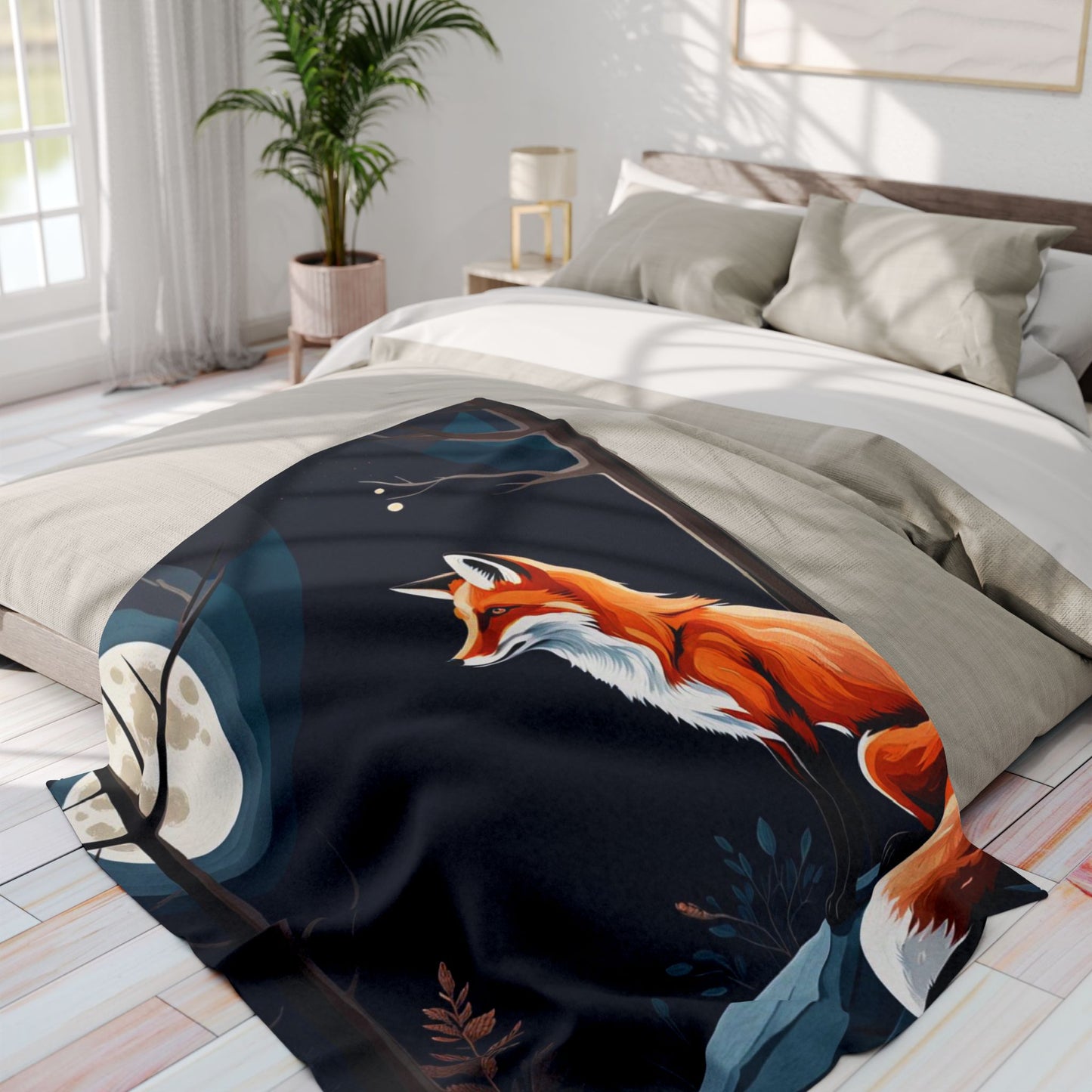 ''Foxy Moon" Arctic Fleece Blanket