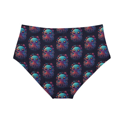 ''Cuddly Octopus'' High-Waist Hipster Bikini Bottom