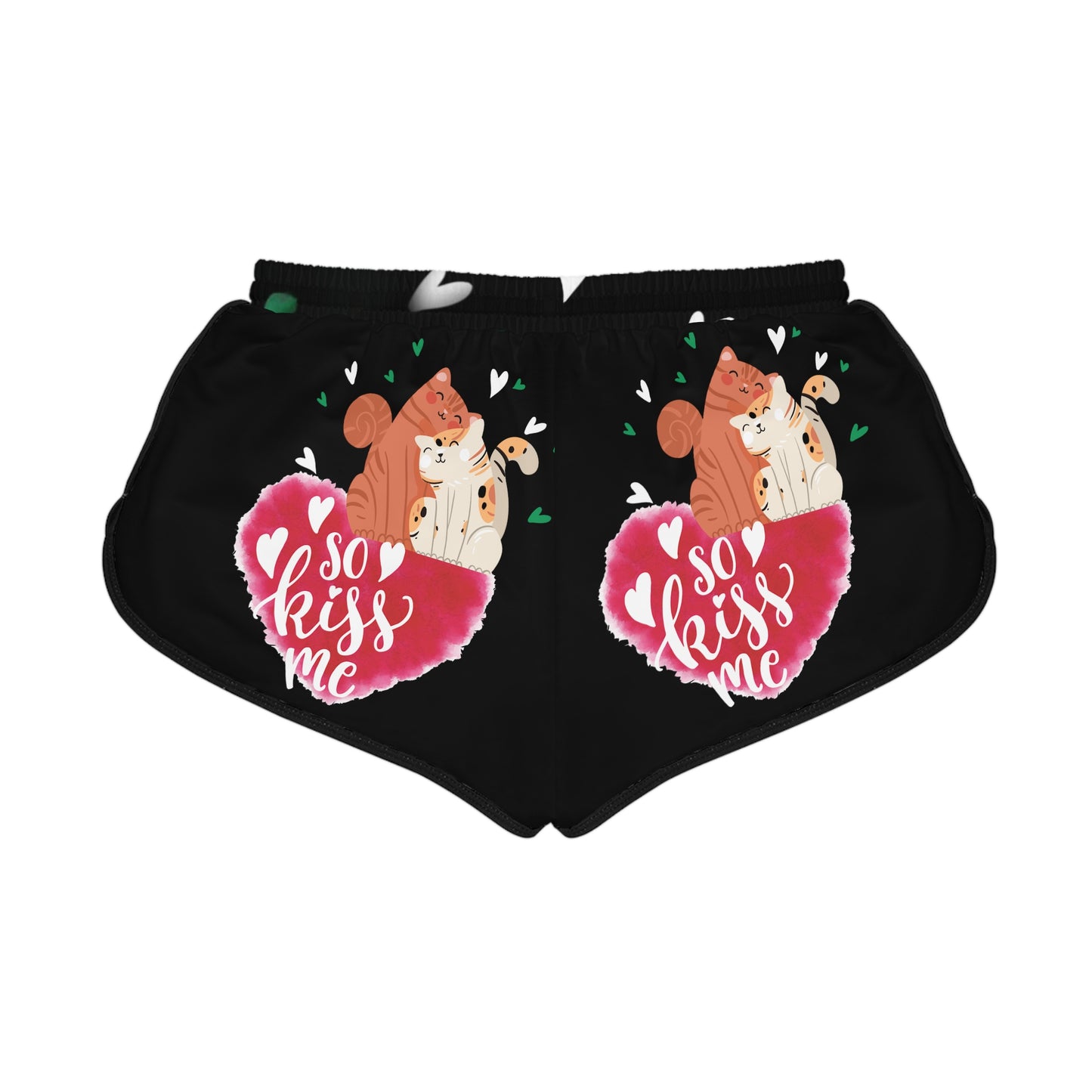 "Kiss Me Kitty" Women's Relaxed Shorts (AOP)