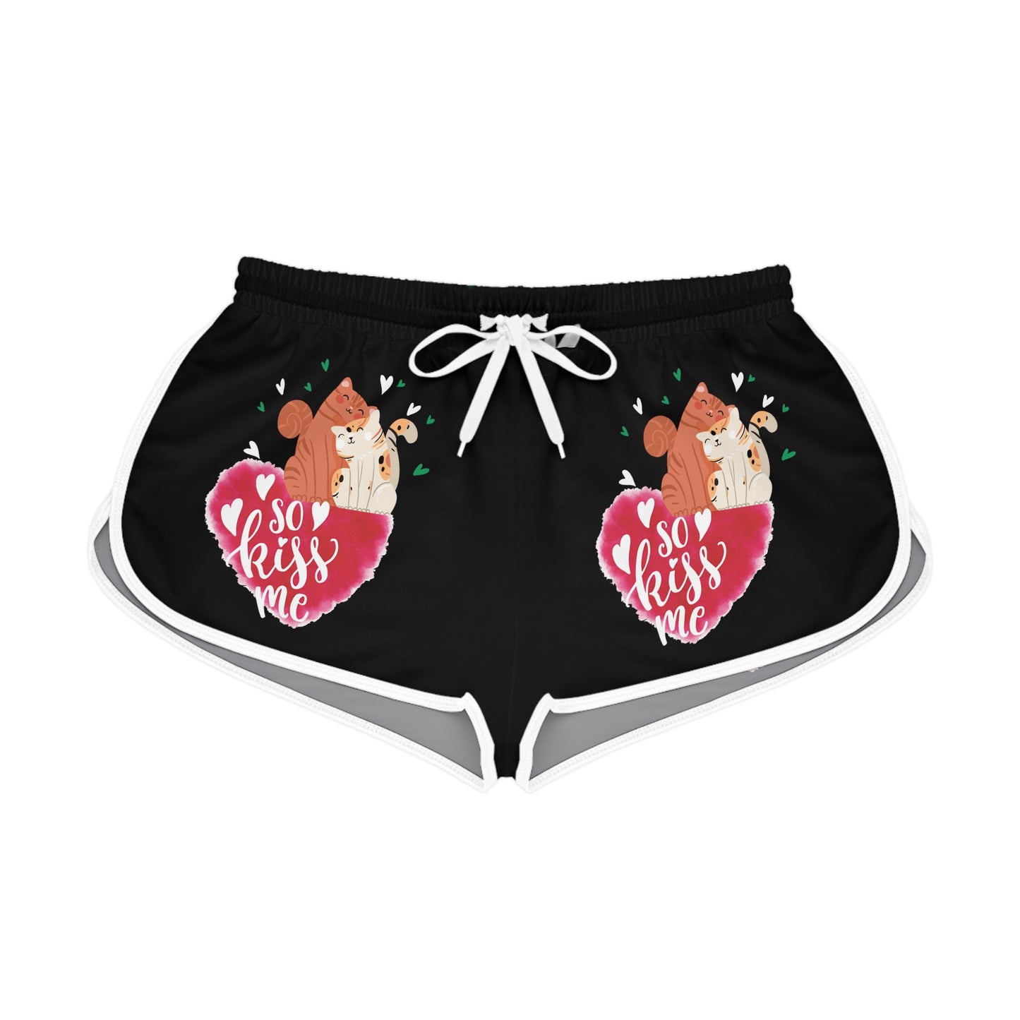 "Kiss Me Kitty" Women's Relaxed Shorts (AOP)