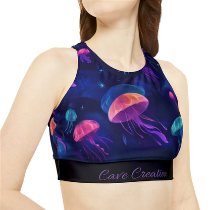 "Galactic Jellyfish" High Neck Bikini Top