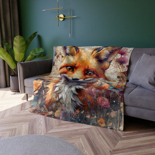 "Fox Haven" Crushed Velvet Blanket