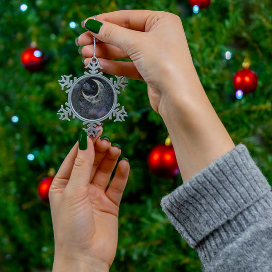 "Wild Moon'' Pewter Snowflake Ornament