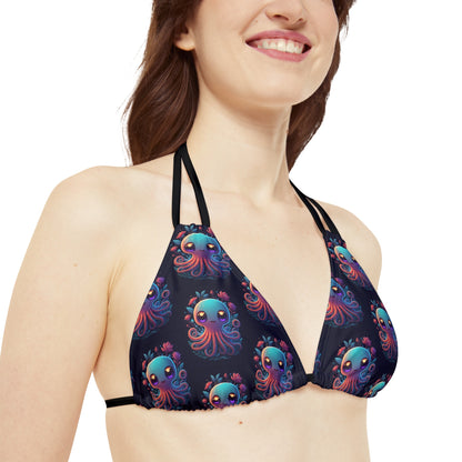 "Cuddly Octopus" Strappy Triangle Bikini Top