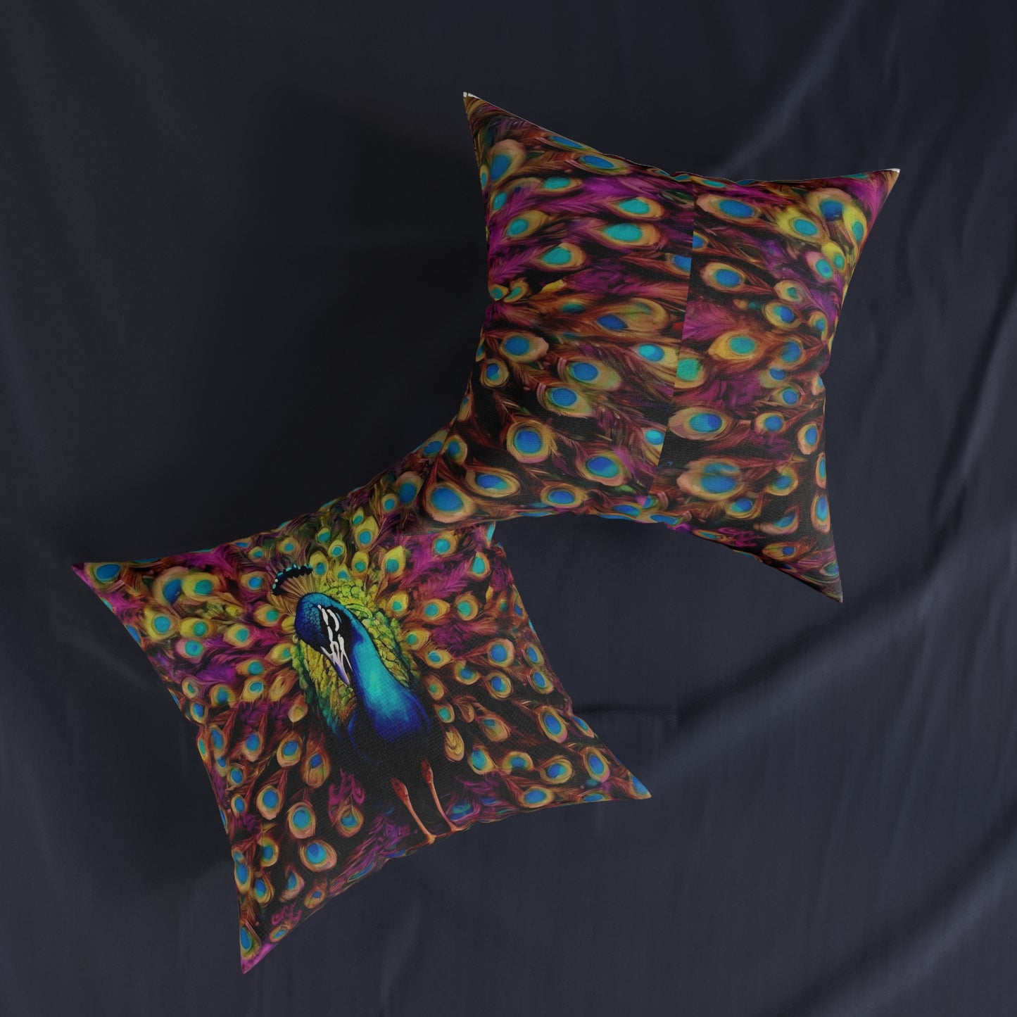 ''Peacock'' Square Pillow