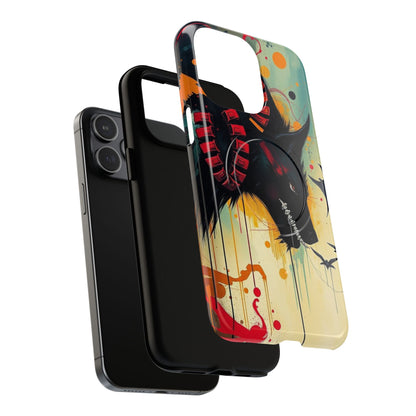 "I Told My Demons About You" Art Print Tough Magnetic Phone Cases with Artistic Wolf Design, Unique Phone Cover, Gift for Animal Lovers, Sleek & Durable Case, iPhone Compatible