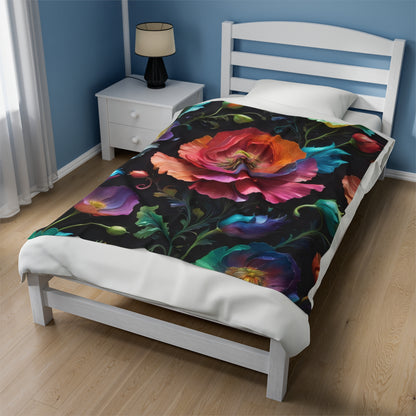 "Poppy Dreamscape #2'' Velveteen Plush Blanket