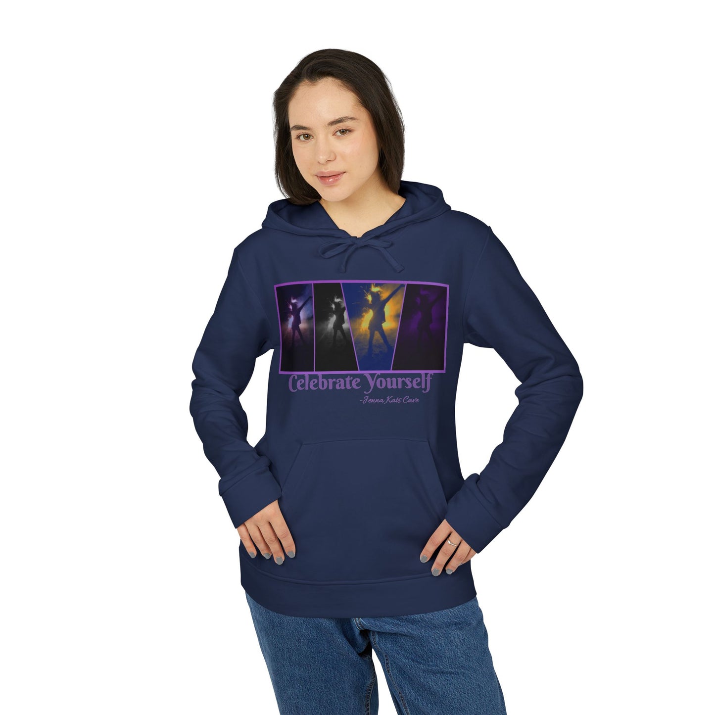 "Jenna Kats Arted On A Adidas Hoodie #3 Celebrate Yourself'' adidas® Unisex Fleece Hoodie