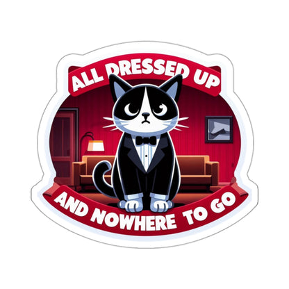 Tuxedo Cat All Dressed Up Kiss-Cut Stickers