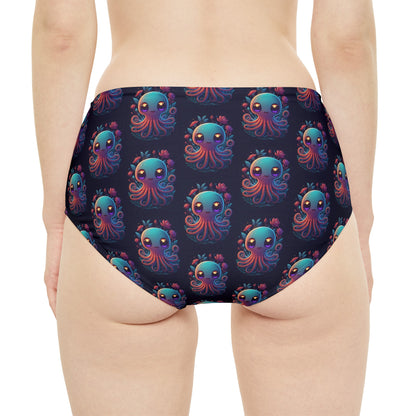 ''Cuddly Octopus'' High-Waist Hipster Bikini Bottom