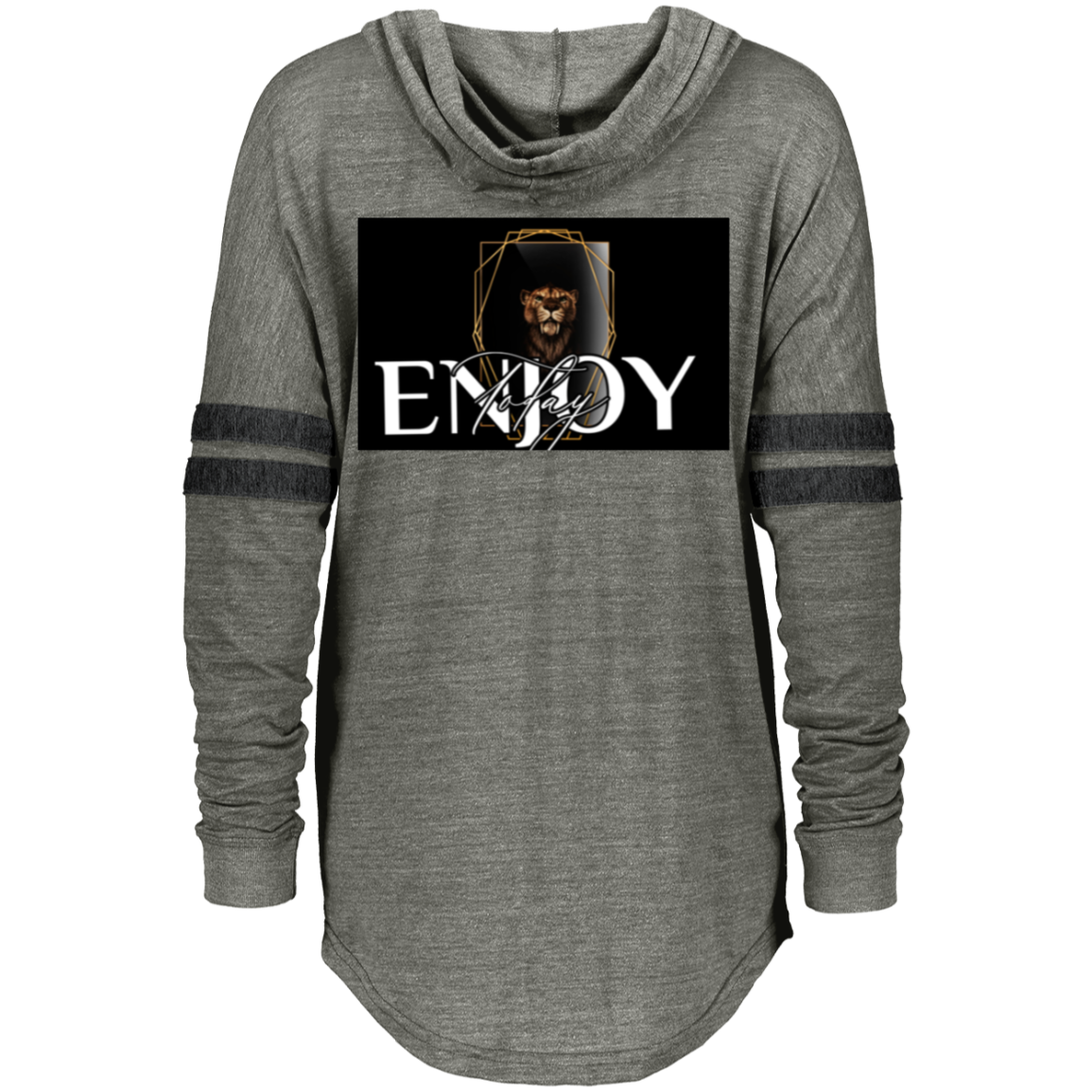 "Cave Kat Motivations, Enjoy Today"  Ladies Hooded Low Key Pullover