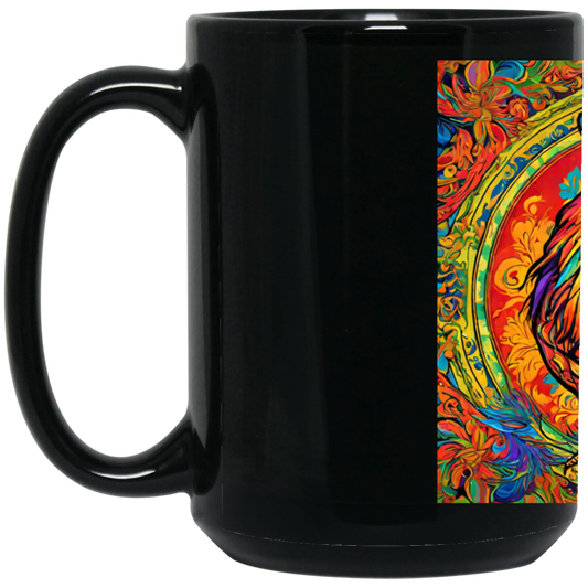 "Artsy Clucker" 15 oz. Black Mug