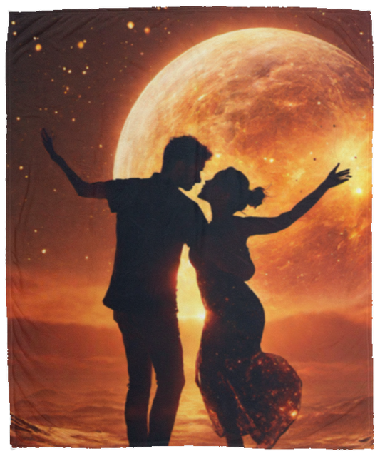 ''Beneath The Moon We Dance'' Fleece Blanket 50x60