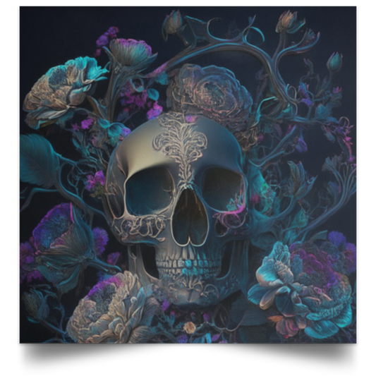 "Beautiful Skull" Satin Square Poster