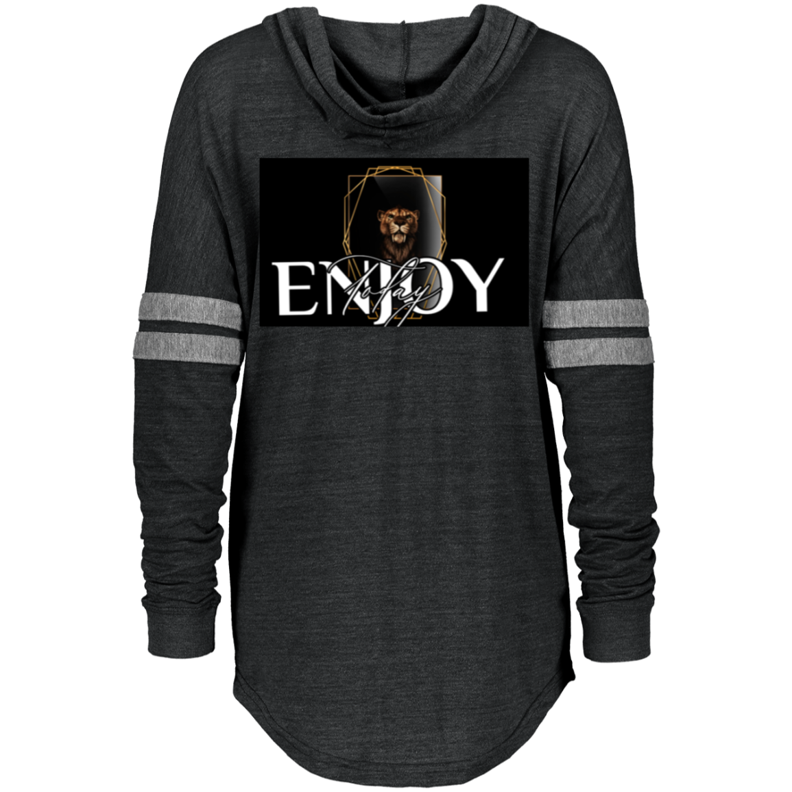 "Cave Kat Motivations, Enjoy Today"  Ladies Hooded Low Key Pullover