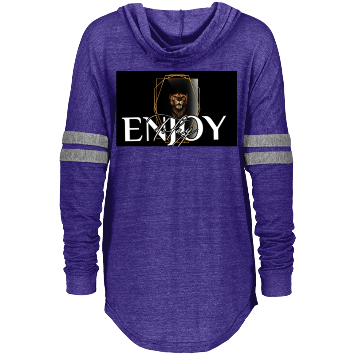 "Cave Kat Motivations, Enjoy Today"  Ladies Hooded Low Key Pullover