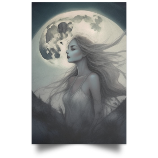 "Beauty of the Moon'' Satin Portrait Poster