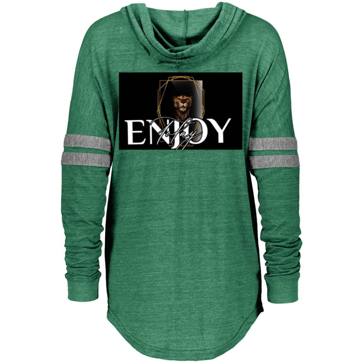 "Cave Kat Motivations, Enjoy Today"  Ladies Hooded Low Key Pullover